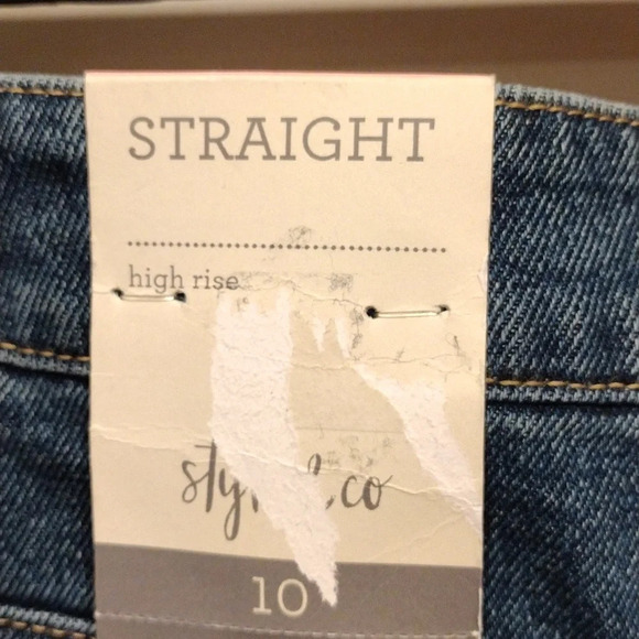 NWT Style & Co Shadow Wash Color Block Ankle Mom Jeans Sz 10-Casual Y2K Loose - Picture 6 of 8